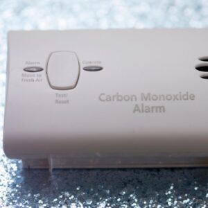 white rectangular carbon monoxide detector