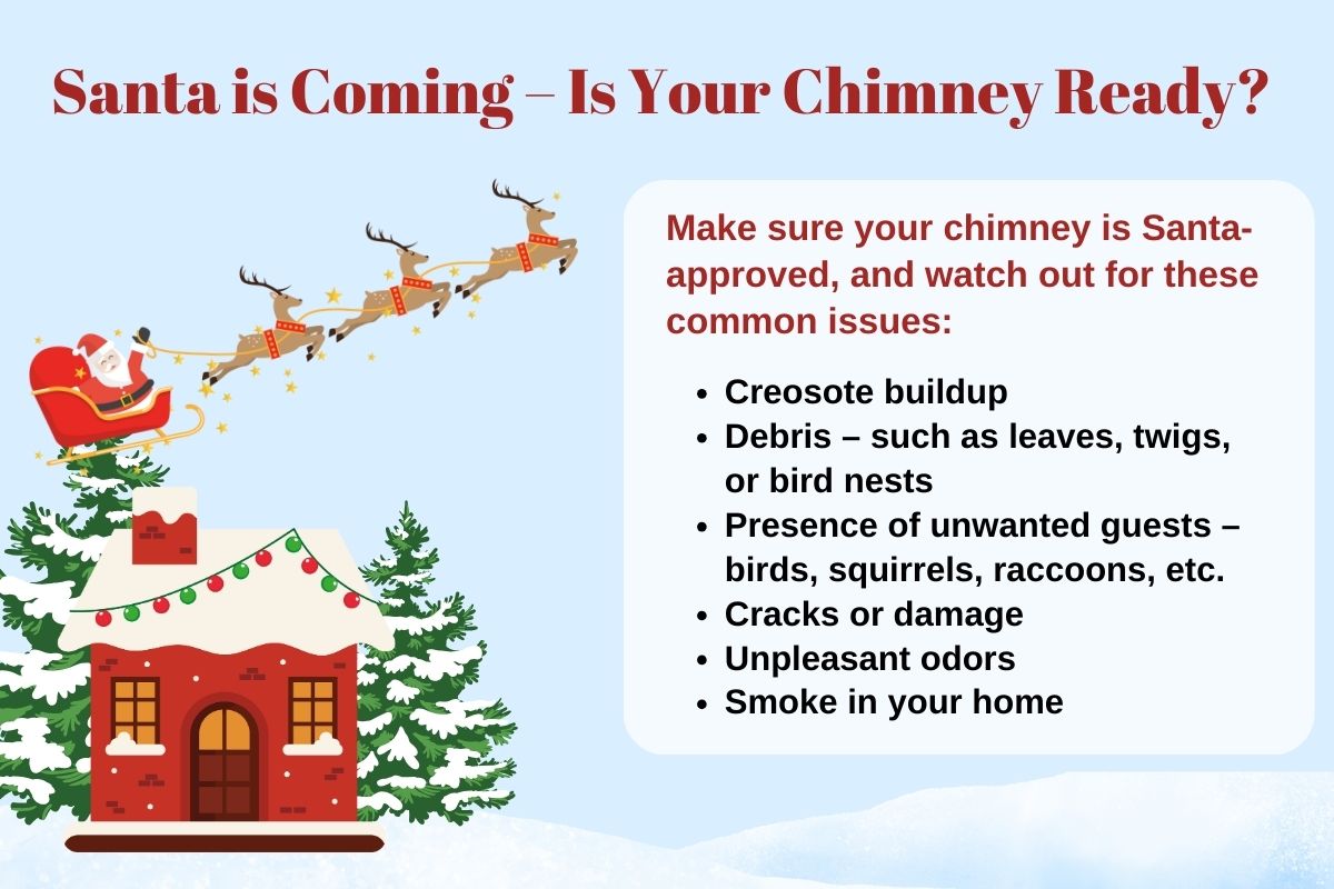 original infographic on preparing your chimney and fireplace for Santa